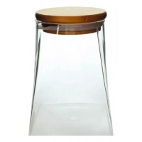 Pote De Vidro Borossilicato Scalene C/tampa De Bambu 750ml